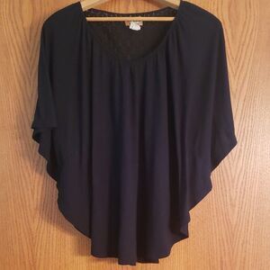 Mudd Black Bat Wing Flowy Top Sz XL